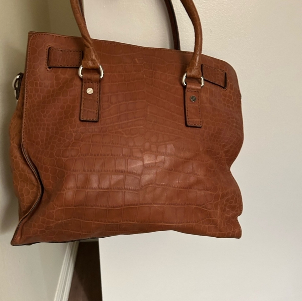 Michael Kors Croc-Embossed Hamilton Tote EUC - Picture 2 of 4